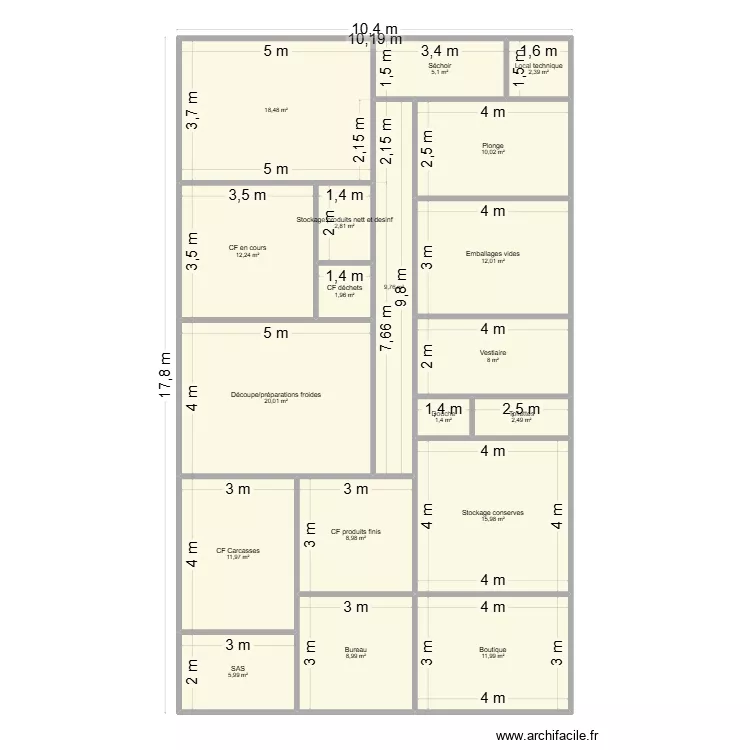 Borya. Plan de 19  et 171 m²