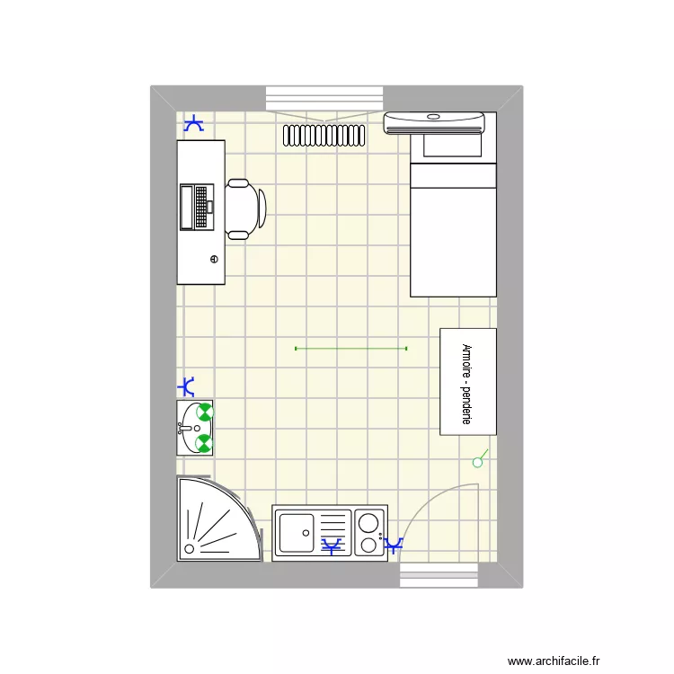 KOT8. Plan de 1  et 15 m²