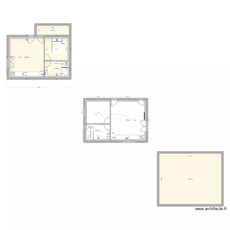TERAN. Plan de 16  et 141 m²