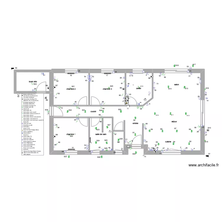 edith ferry elec.. Plan de 8  et 101 m²