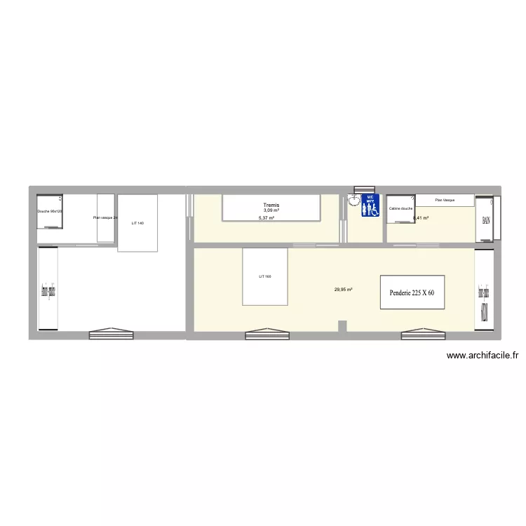 R+1 Maison Cuers La Font de Garrel. Plan de 4  et 50 m²