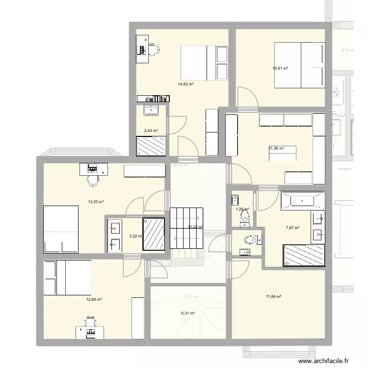 Grumiaux v05. Plan de 40  et 477 m²