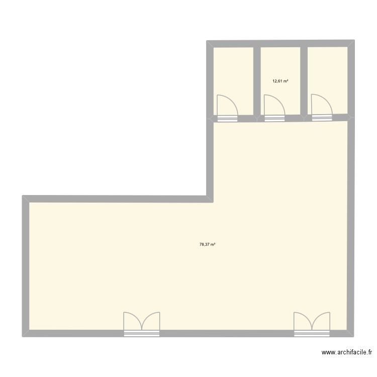 Para. Plan de 2 pièces et 91 m2