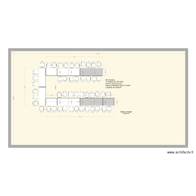 Plan de table mariage bis. Plan de 1 pièce et 183 m2