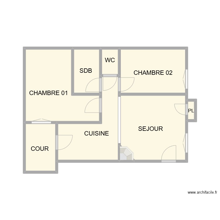 PLAN RDC APPART 03 DROITE BON ENFANT AM. Plan de 9 pièces et 29 m2