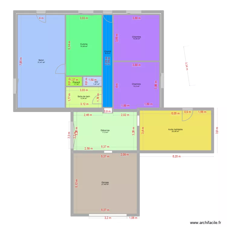 maison landes. Plan de 11  et 157 m²