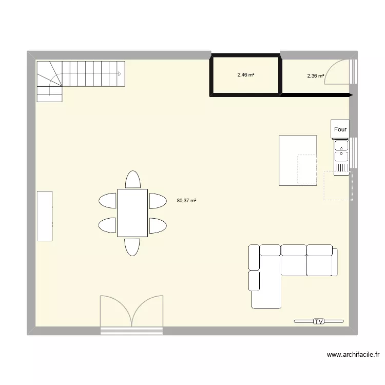 GRANGE. Plan de 3 pièces et 85 m²