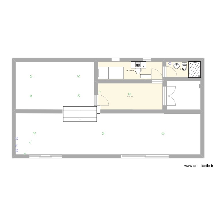 ANISH&. Plan de 3 pièces et 19 m2
