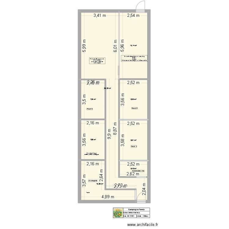 Schéma batiment technique. Plan de 8 pièces et 97 m2