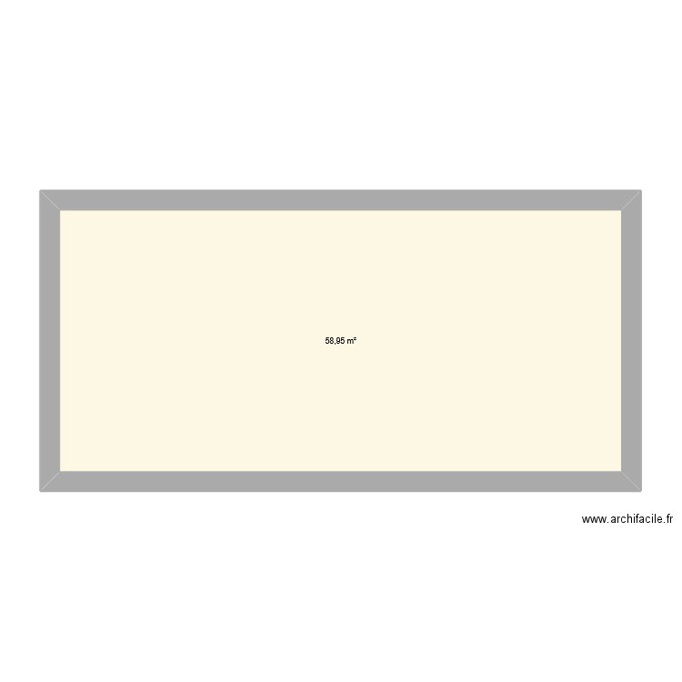 LZ 12x6m. Plan de 1 pièce et 59 m2