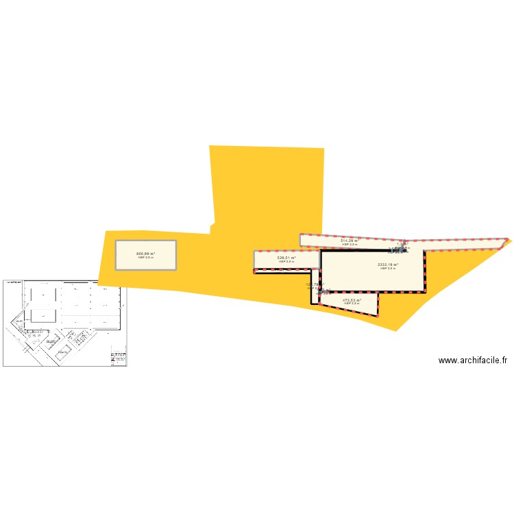 Padel coutances. Plan de 11 pièces et 589 m2
