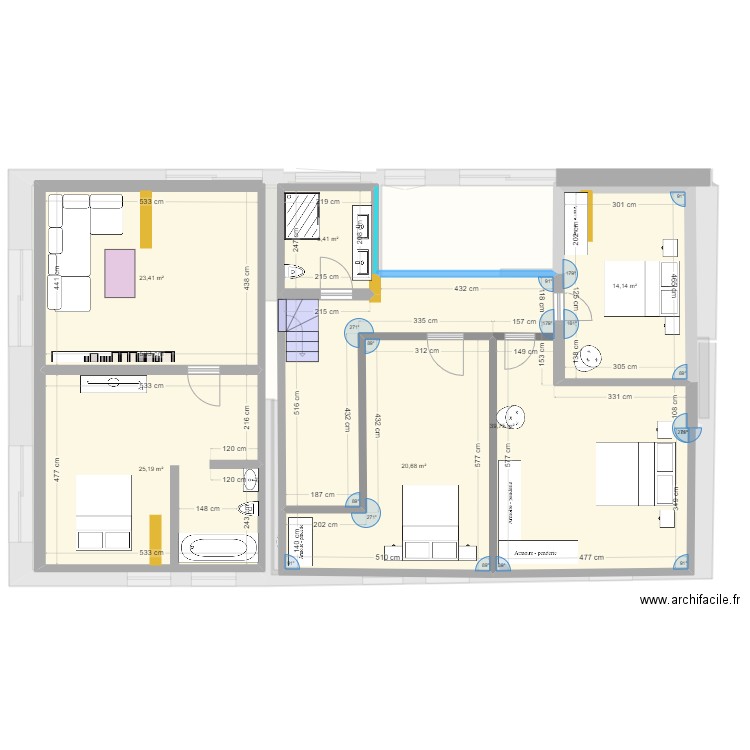 Maison Ecuelles Etage Version 23.04.2024. Plan de 11 pièces et 281 m2