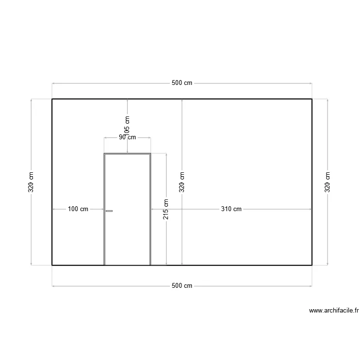 Facade lat&eacute;rale int&eacute;rieure. Plan de 