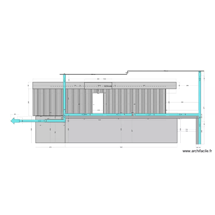 Facade OUEST evacuation. Plan de 
