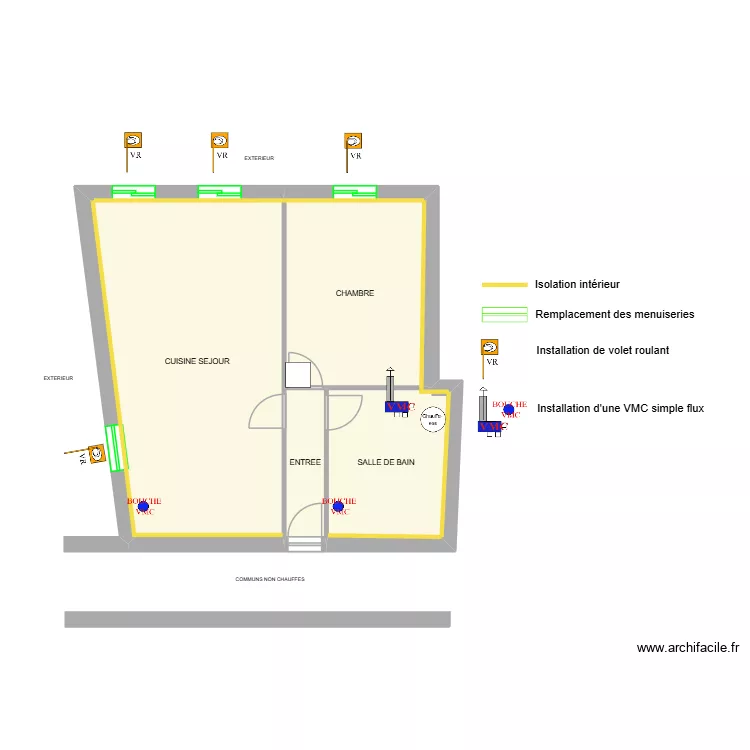 TRIJOULET-LASSUS Reglementaire - Bergerac. Plan de 4  et 58 m²