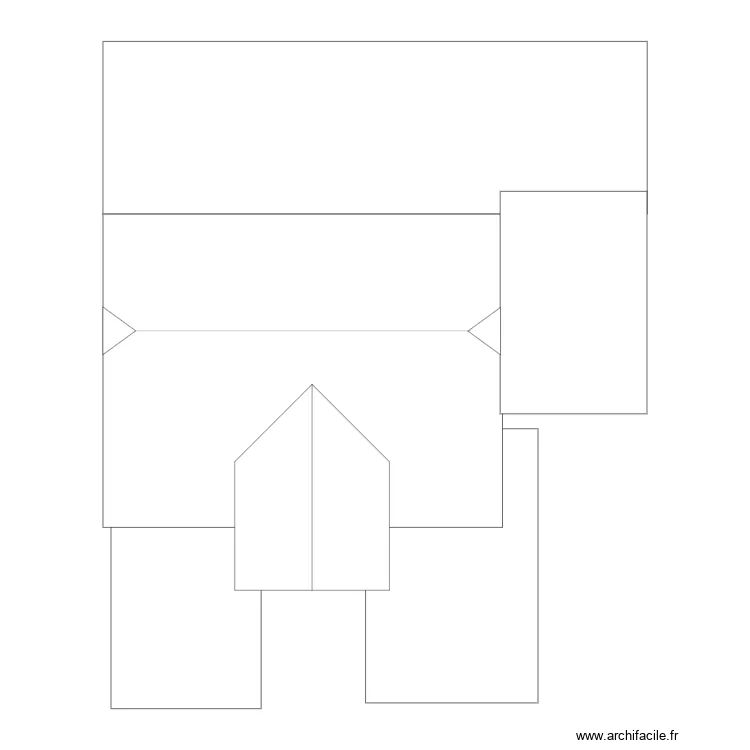 1586.007.0 vue en plan sh&eacute;matique toit. Plan de 1  et 138 m²