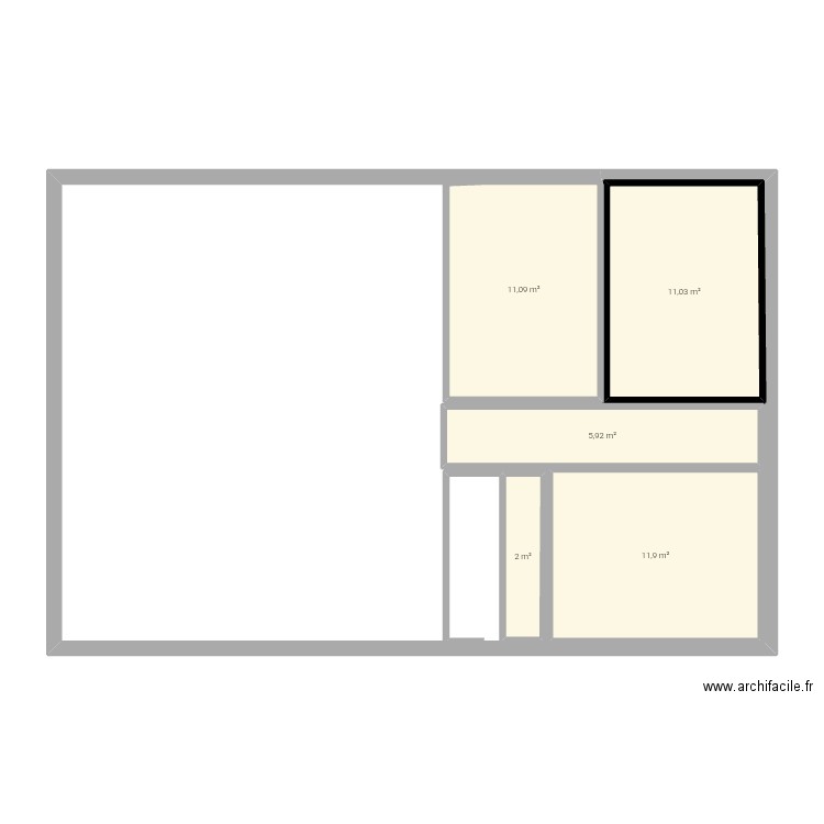 Maison. Plan de 5 pièces et 42 m2