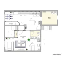 Sous sol avec meuble, lit simple 40 pouces