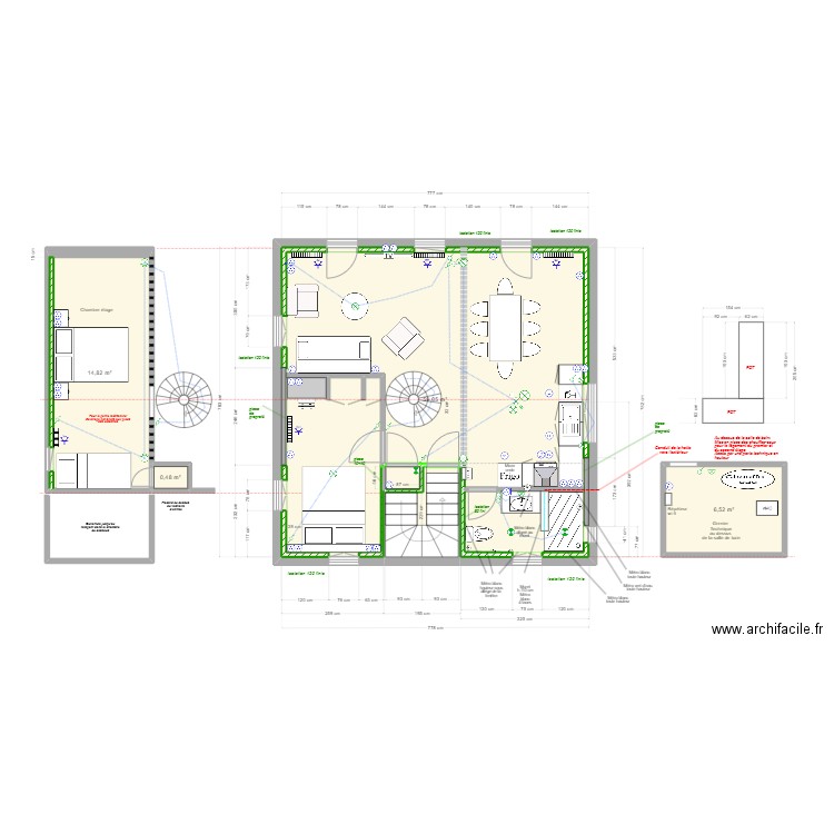 Houlgate Etage 2 au 08-01-2024. Plan de 4 pièces et 81 m2