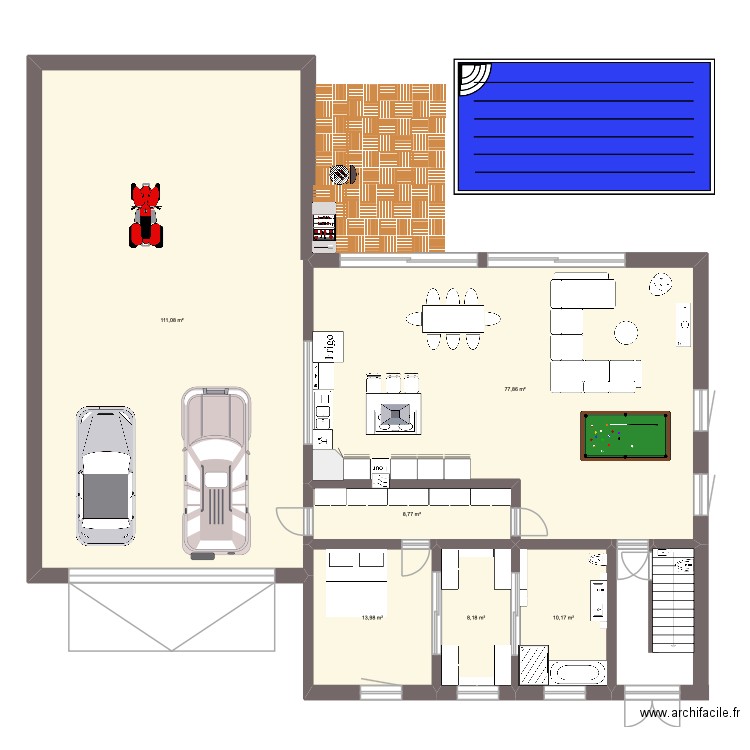 djerba 280 m2. Plan de 6 pièces et 230 m2