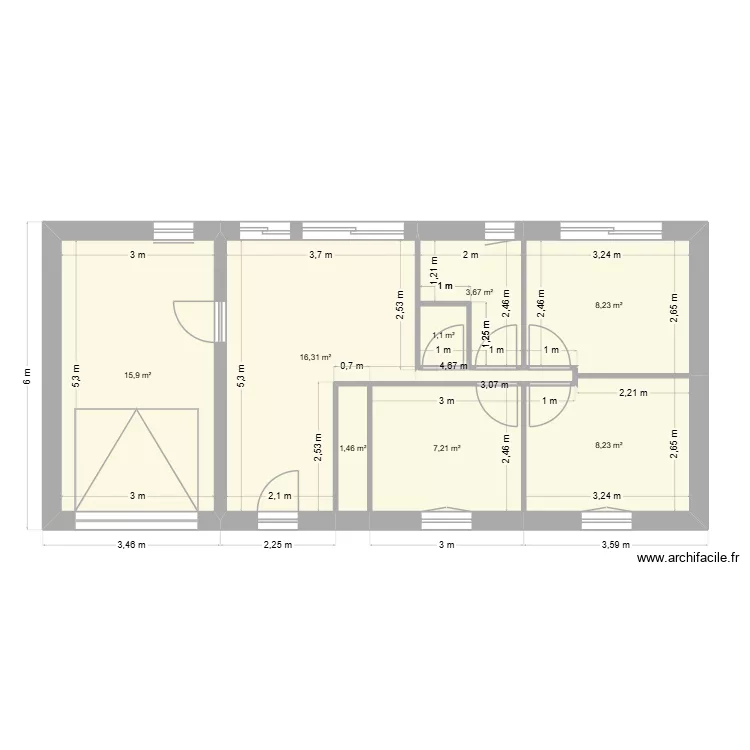 plan de maison. Plan de 8  et 62 m²