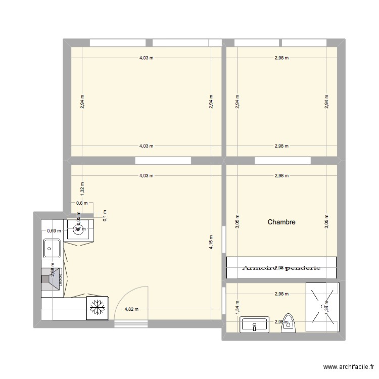 LOT 2A (cuisine seule). Plan de 0 pièce et 0 m2