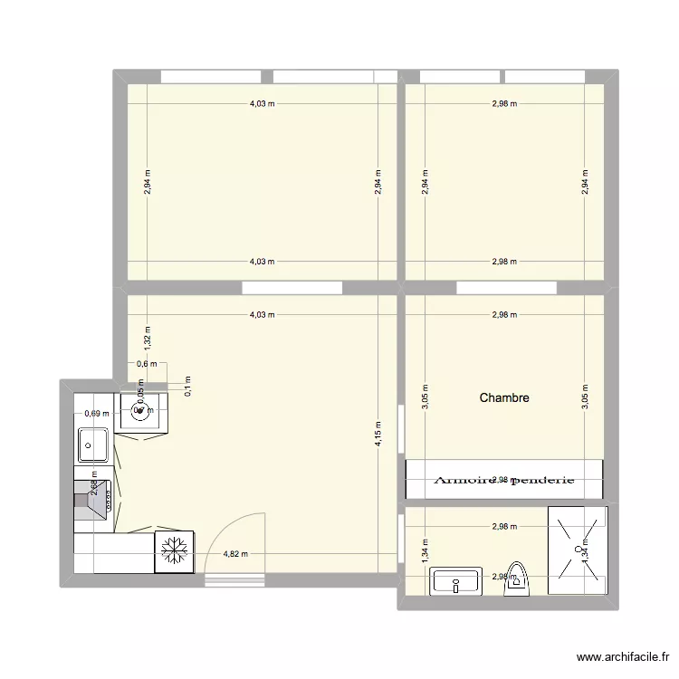 LOT 2A (cuisine seule). Plan de LOT 2A (cuisine seule). Plan de