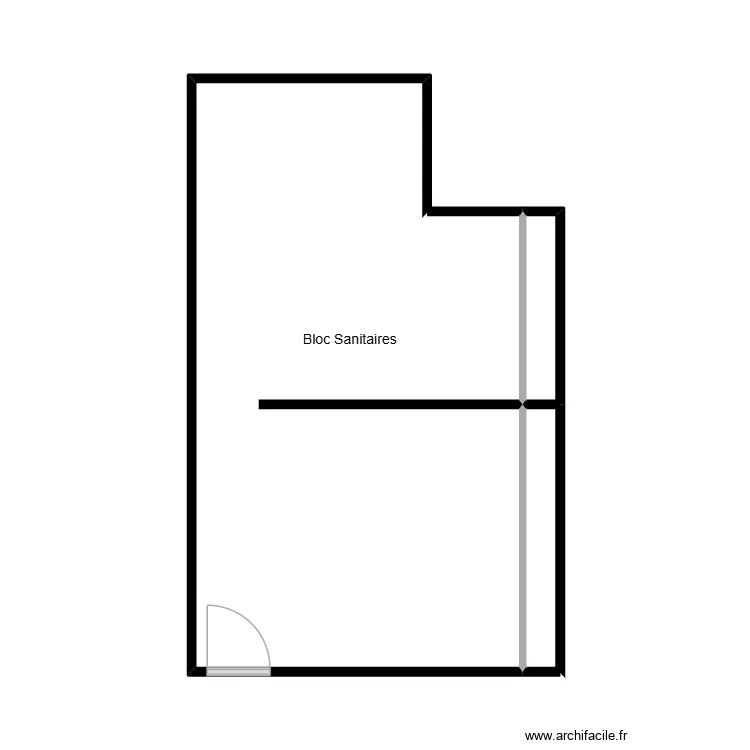 Bloc Sanitaires Niveau+1. Plan de 3  et 31 m²