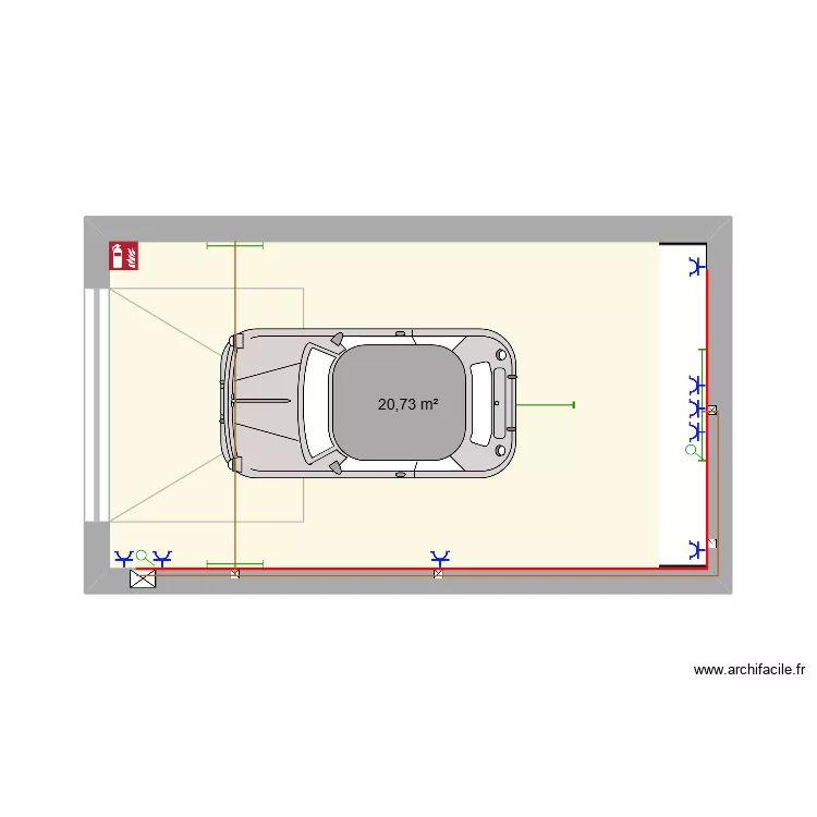 Garage rangement. Plan de 