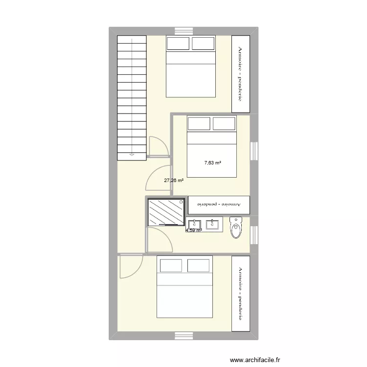 Chateauneuf. Plan de 5  et 80 m²