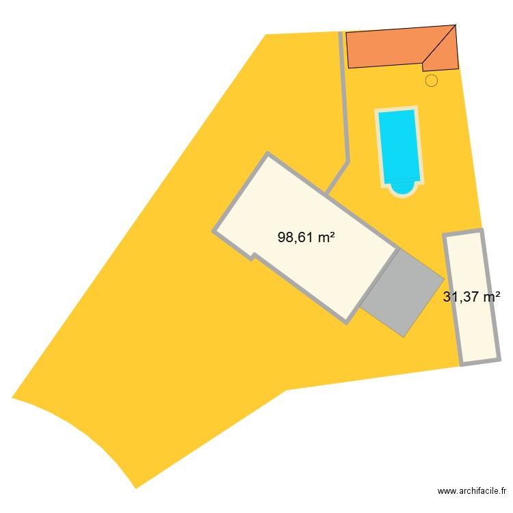 permis de construire 2. Plan de 2 pièces et 130 m2