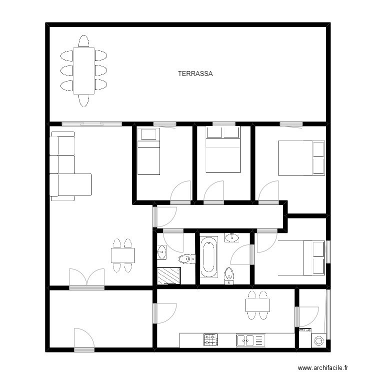 masmila. Plan de 10 pièces et 98 m2