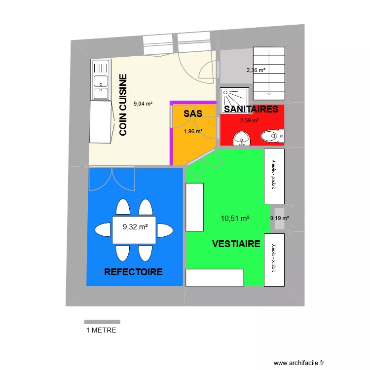 POTIERS 3 RDC.1. Plan de 