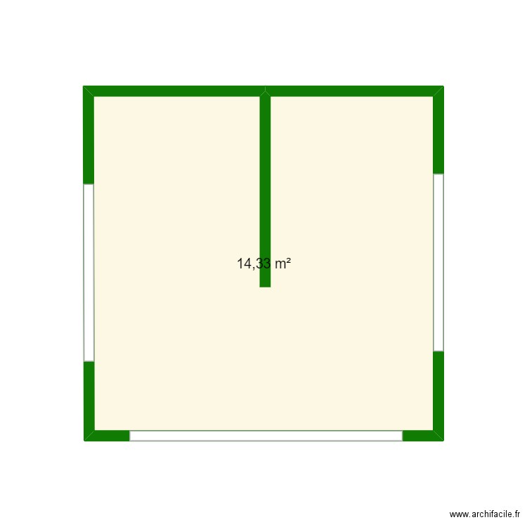 studio c2mp13k. Plan de 1 pièce et 14 m2
