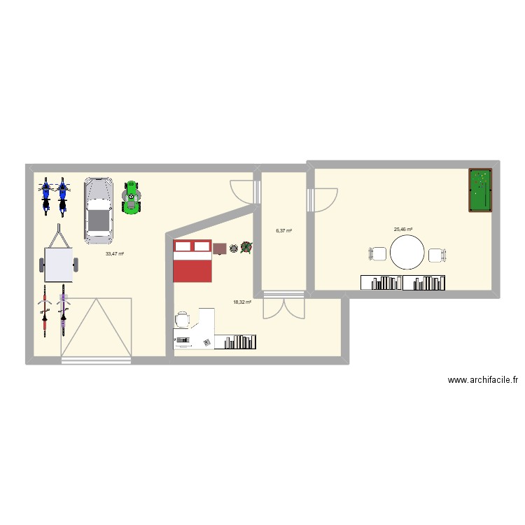 villa. Plan de 4 pièces et 84 m2