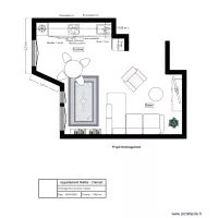 Appartement Melha - Clamart - Am&eacute;nagements Cuisine/Salon