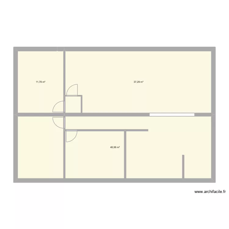 1er &eacute;tage. Plan de 5  et 95 m²