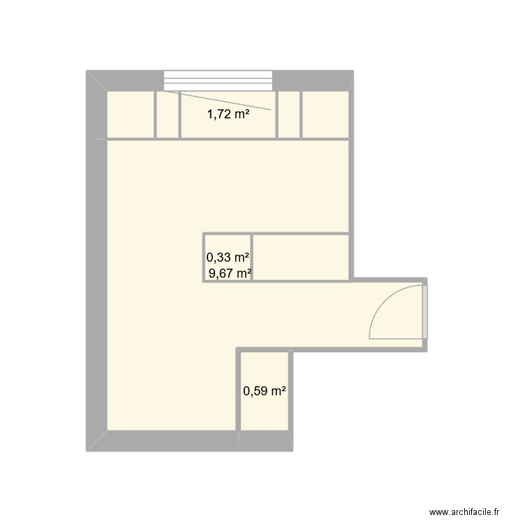 cuisine. Plan de 4 pièces et 12 m2