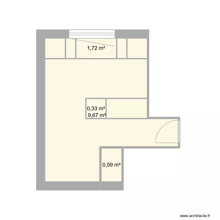 cuisine. Plan de 4 pièces et 12 m²