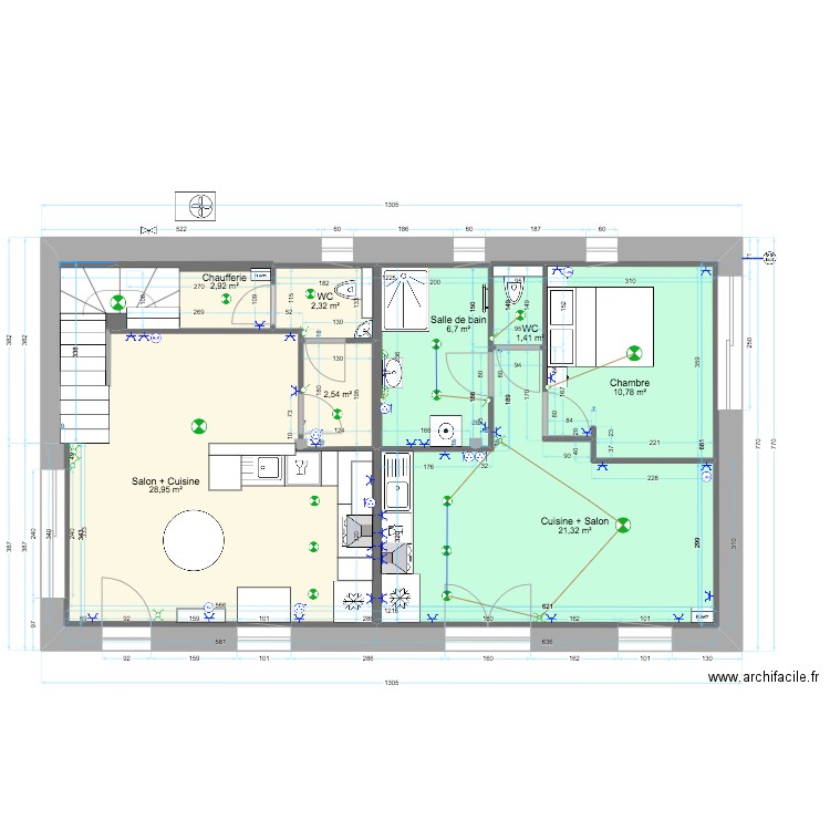 RDC elec 2bis. Plan de 8 pièces et 131 m2