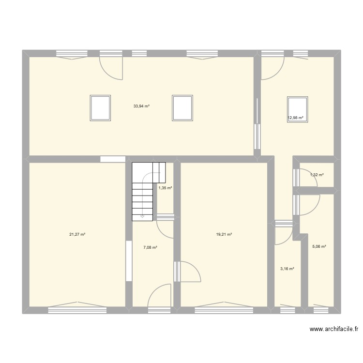 rez de chausser 1. Plan de 9 pièces et 105 m2