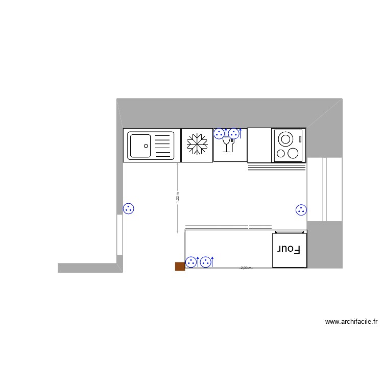 Cuisine AUCUN. Plan de 0 pièce et 0 m2