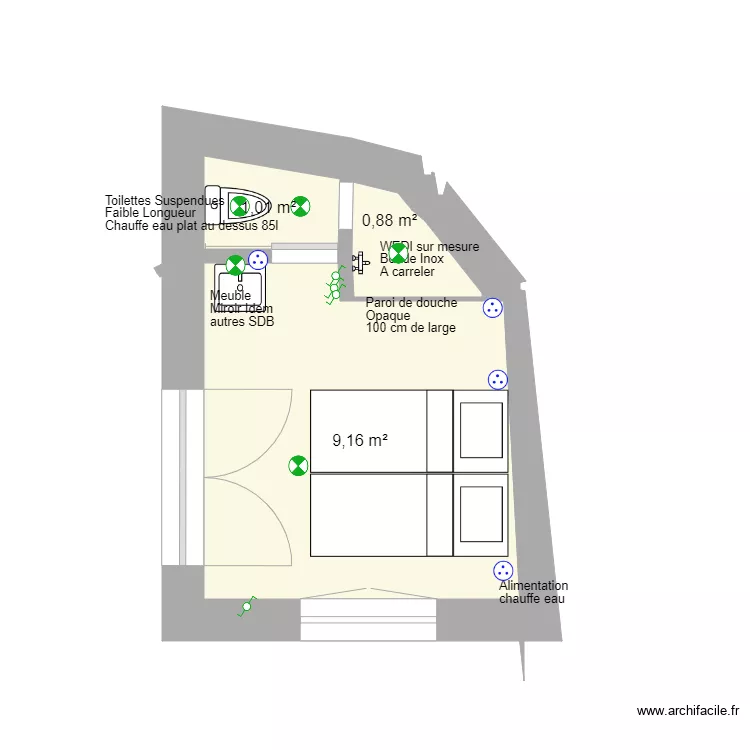 Chambre 26 f&eacute;vrier 2026 Elec. Plan de 3  et 11 m²