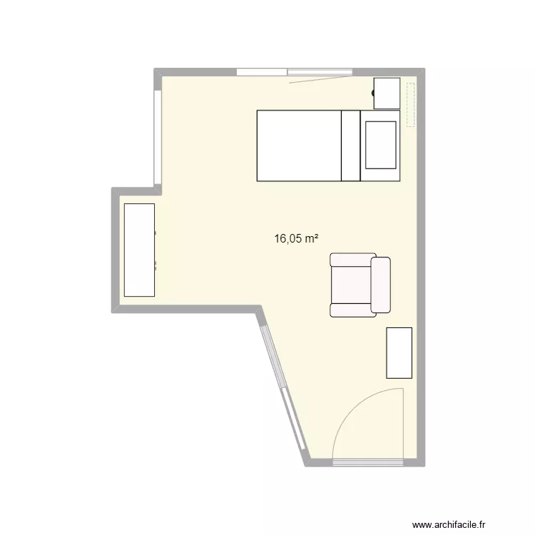 Me F. 308 chambre. Plan de 