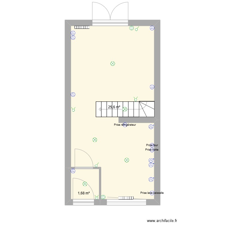 Maison ARMS. Plan de 2 pièces et 27 m2