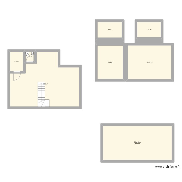 Maison de papy. Plan de 8 pièces et 113 m2
