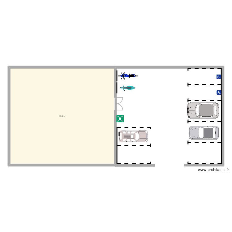 Planta baixa. Plan de 1 pièce et 122 m2