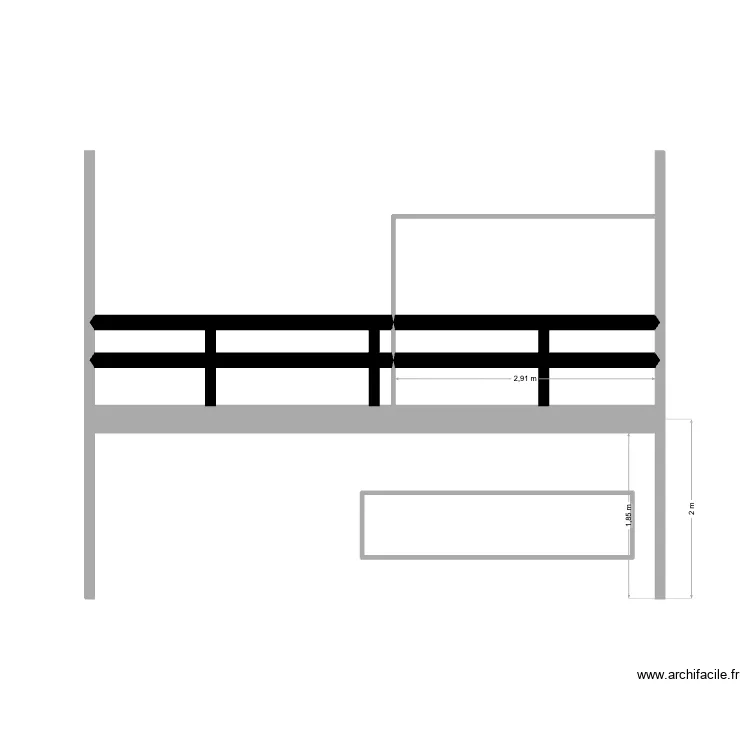 D&eacute;pendance 02. Plan de 8  et 6 m²