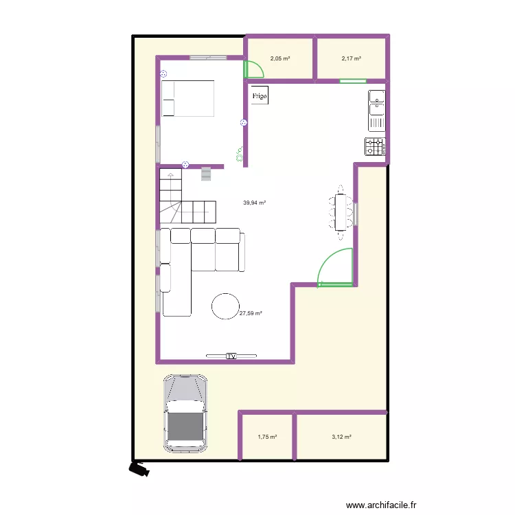 teste. Plan de 6 pièces et 77 m²