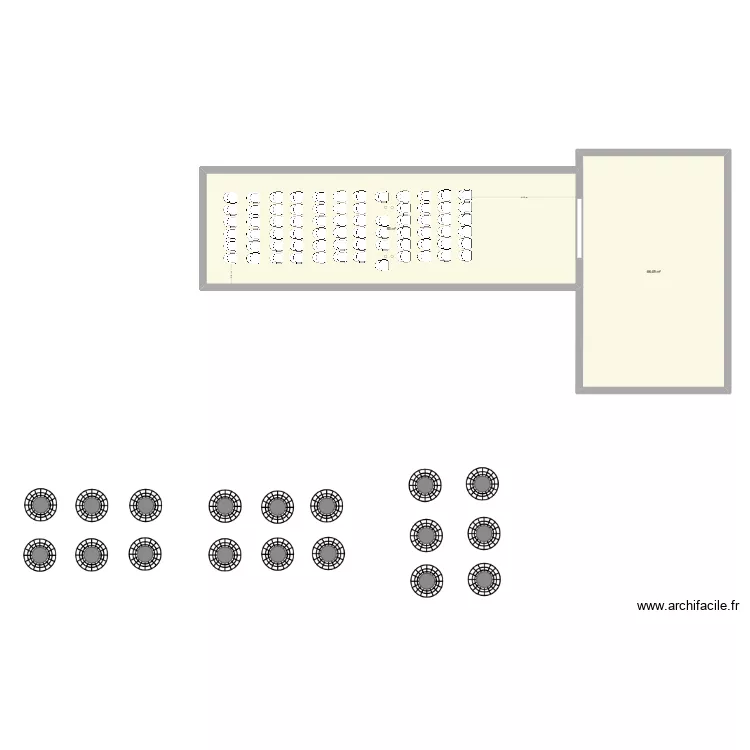 Bel étage grande salle config conférence/concert. Plan de Bel étage grande salle config conférence/concert. Plan de